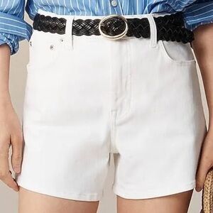 J. Crew High Rise Mid Length Denim Short White